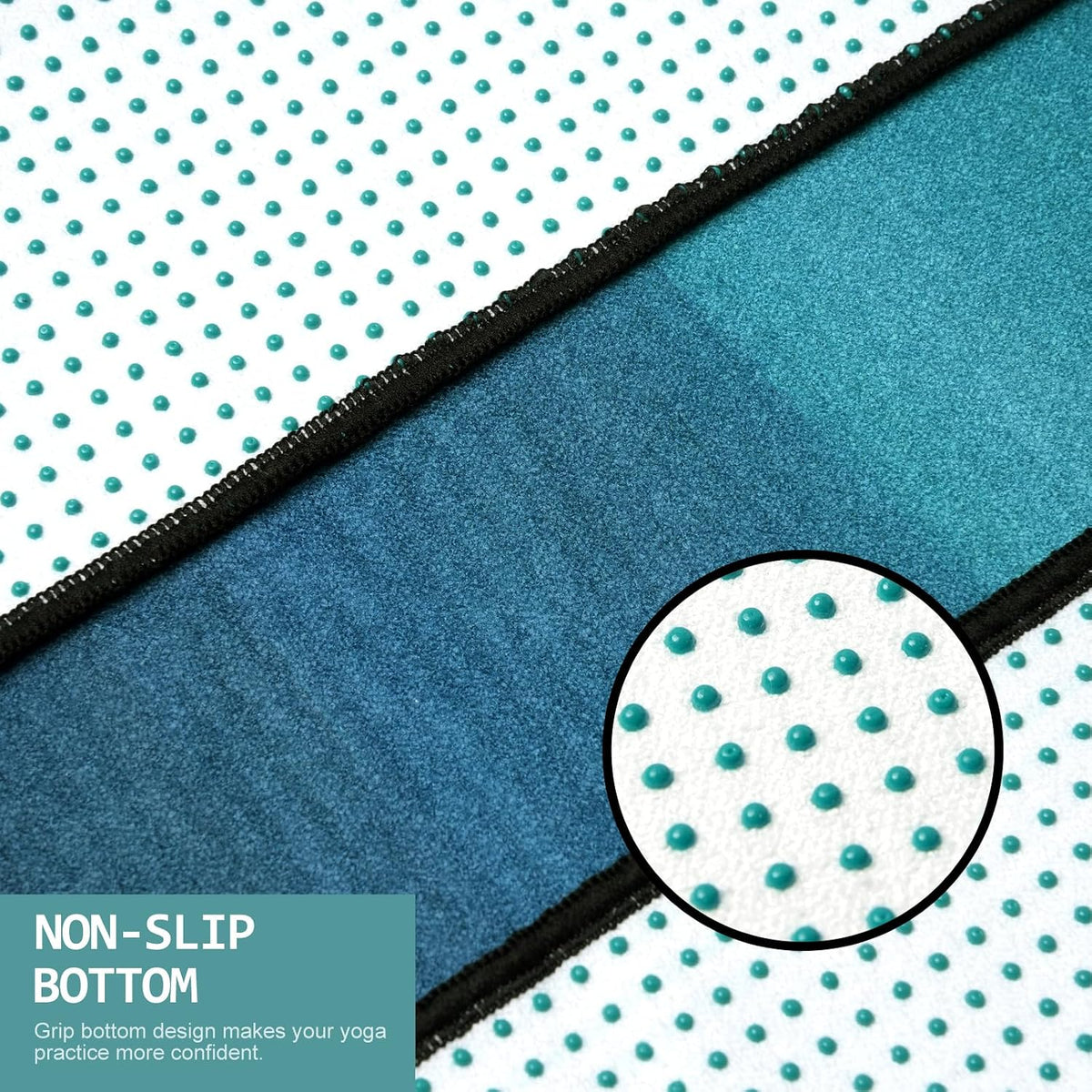 Hot Yoga Towel, Non Slip Yoga Mat Towel Sweat Absorbent Printed Yoga Towel with Grip Dots for Hot Yoga, Pilates and Workout 72"x 24", Sunset