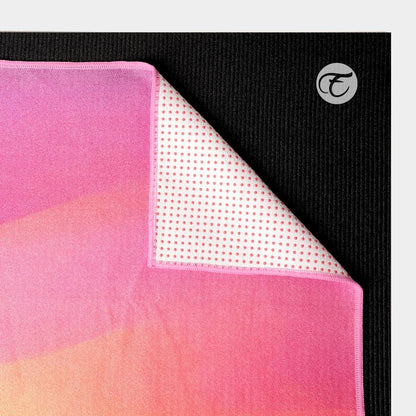 Hot Yoga Towel, Non Slip Yoga Mat Towel Sweat Absorbent Printed Yoga Towel with Grip Dots for Hot Yoga, Pilates and Workout 72"x 24", Sunset