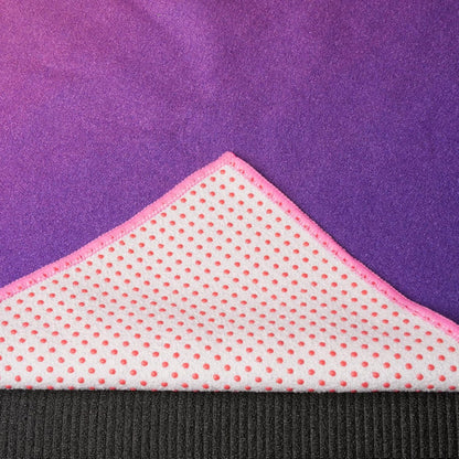 Hot Yoga Towel, Non Slip Yoga Mat Towel Sweat Absorbent Printed Yoga Towel with Grip Dots for Hot Yoga, Pilates and Workout 72"x 24", Sunset