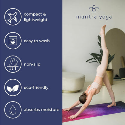 Travel PRO 1.5mm with Knee Pad - Foldable Fitness & Exercise Mat with Bag | Lightweight, Compact & Eco-Friendly | Non-Slip & Washable | For All Types of Yoga | 72" L x 24" W | 2.6 lbs