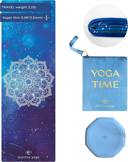 Travel PRO 1.5mm with Knee Pad - Foldable Fitness & Exercise Mat with Bag | Lightweight, Compact & Eco-Friendly | Non-Slip & Washable | For All Types of Yoga | 72" L x 24" W | 2.6 lbs
