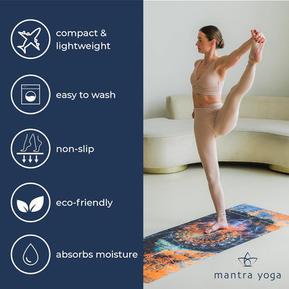 Travel PRO 1.5mm with Knee Pad - Foldable Fitness & Exercise Mat with Bag | Lightweight, Compact & Eco-Friendly | Non-Slip & Washable | For All Types of Yoga | 72" L x 24" W | 2.6 lbs