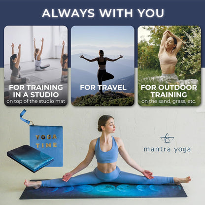 Travel PRO 1.5mm with Knee Pad - Foldable Fitness & Exercise Mat with Bag | Lightweight, Compact & Eco-Friendly | Non-Slip & Washable | For All Types of Yoga | 72" L x 24" W | 2.6 lbs