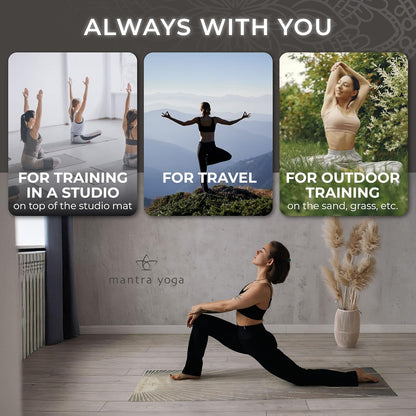 Travel PRO 1.5mm with Knee Pad - Foldable Fitness & Exercise Mat with Bag | Lightweight, Compact & Eco-Friendly | Non-Slip & Washable | For All Types of Yoga | 72" L x 24" W | 2.6 lbs