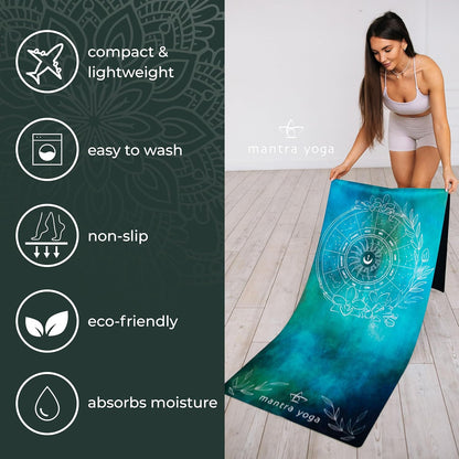 Travel PRO 1.5mm with Knee Pad - Foldable Fitness & Exercise Mat with Bag | Lightweight, Compact & Eco-Friendly | Non-Slip & Washable | For All Types of Yoga | 72" L x 24" W | 2.6 lbs