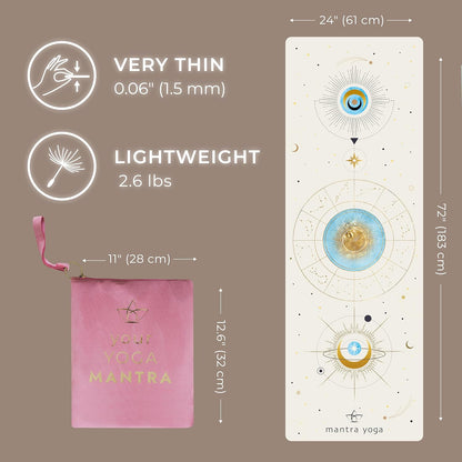 Travel PRO 1.5mm with Knee Pad - Foldable Fitness & Exercise Mat with Bag | Lightweight, Compact & Eco-Friendly | Non-Slip & Washable | For All Types of Yoga | 72" L x 24" W | 2.6 lbs