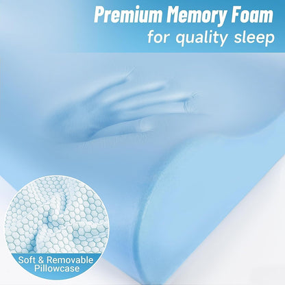 Neck Pillow for Sleeping, Ergonomic Cervical Bed Pillow, Blue Standard Size
