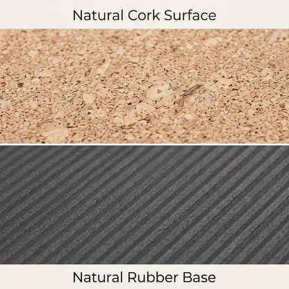 Cork Yoga Mat 4mm Thick Cushioning High Density Natural Rubber Pilates Exercise Pad with Carrying Strap 72 x 26 Inch for Home Gym