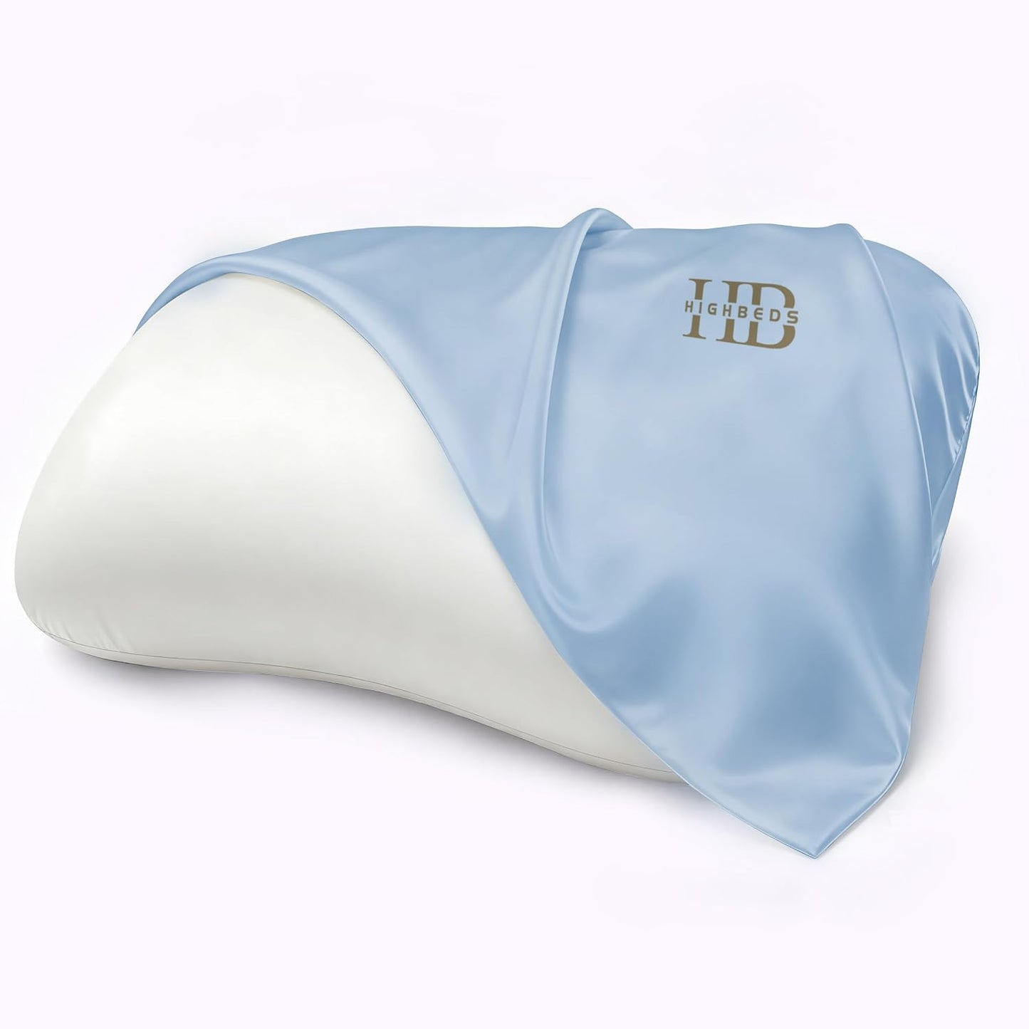 Cervical Neck Pillow - Side Sleeper Pillow for Neck Pain Relief, Soft Ergonomic Memory Foam Pillows Ice Silk Zipperless Pillowcase, Eco-Friendly and Durable Material (White)