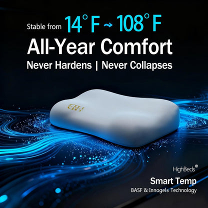 Cervical Neck Pillow - Side Sleeper Pillow for Neck Pain Relief, Soft Ergonomic Memory Foam Pillows Ice Silk Zipperless Pillowcase, Eco-Friendly and Durable Material (White)