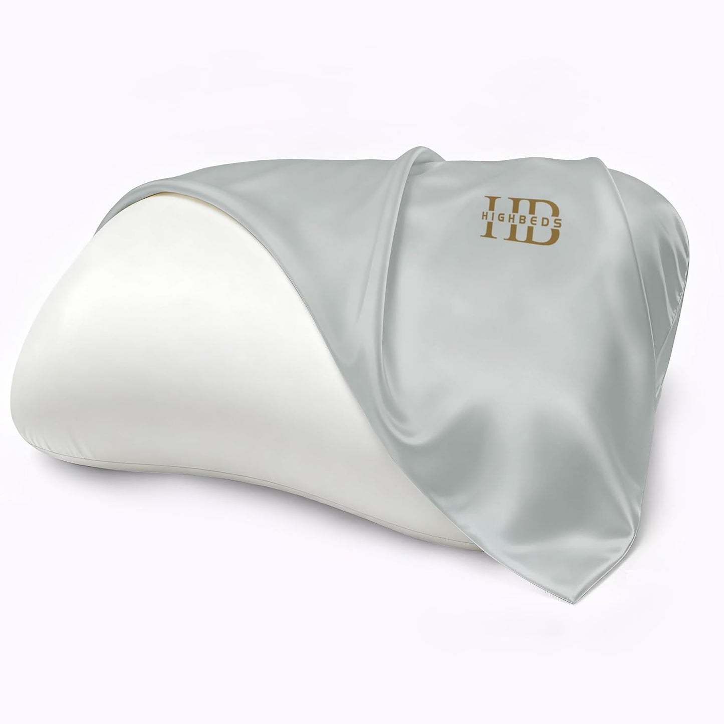 Cervical Neck Pillow - Side Sleeper Pillow for Neck Pain Relief, Soft Ergonomic Memory Foam Pillows Ice Silk Zipperless Pillowcase, Eco-Friendly and Durable Material (White)