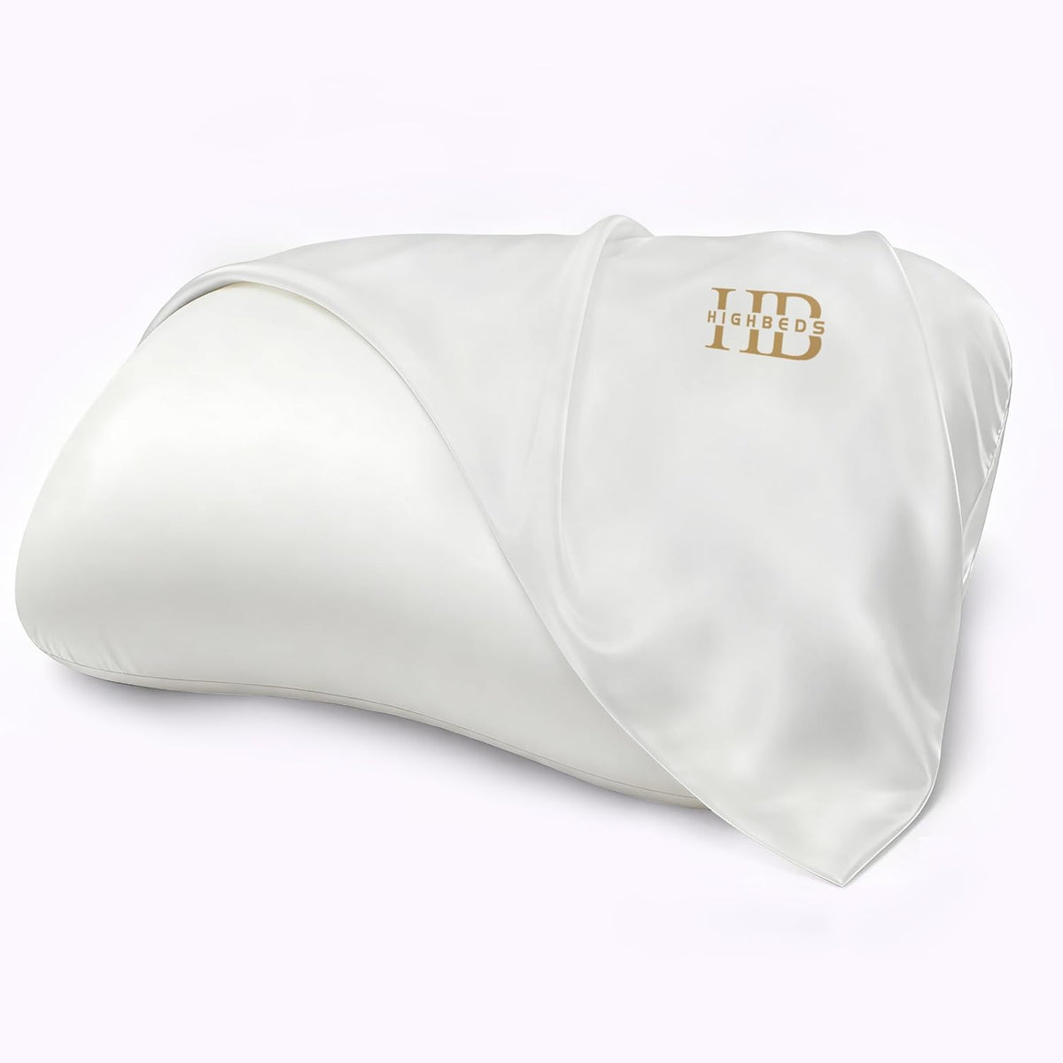Cervical Neck Pillow - Side Sleeper Pillow for Neck Pain Relief, Soft Ergonomic Memory Foam Pillows Ice Silk Zipperless Pillowcase, Eco-Friendly and Durable Material (White)