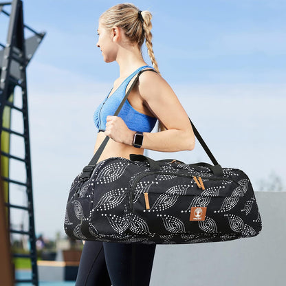 Yoga Mat Bag Carrier with 8-Pocket & Wet Pocket, Air Vent | Large Yoga Mat Holder Fits Thick Mats & Blocks | Gym Duffle Bag for Women & Men