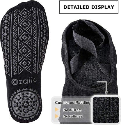 Pilates Socks for Women Non Slip Grip, Yoga Socks with Grippers for Barre, Hospital, Ballet, Dance, Barefoot Workout