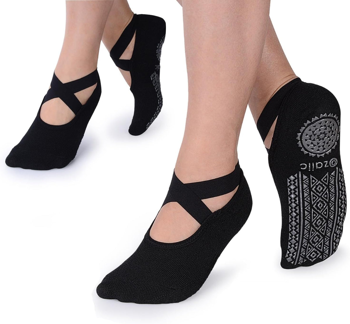 Pilates Socks for Women Non Slip Grip, Yoga Socks with Grippers for Barre, Hospital, Ballet, Dance, Barefoot Workout