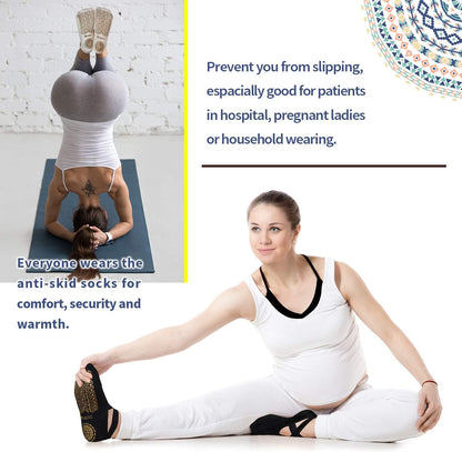 Pilates Socks for Women Non Slip Grip, Yoga Socks with Grippers for Barre, Hospital, Ballet, Dance, Barefoot Workout
