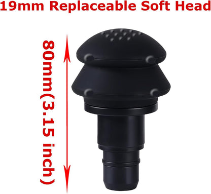 Massage Gun Heads, 2 PCS Silicone Gas Cushion Heads Massage Gun Attachments, 0.75 Inch Diameter Replaceable Soft Head, 19mm Diameter Muscle Massager Attachments for Back Massager