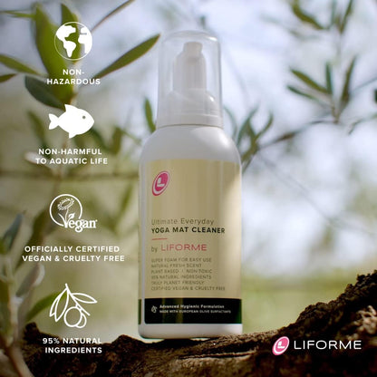 Ultimate Everyday Yoga Mat Cleaner, Eco-Friendly, Natural & Organic Yoga Mat Cleaner, Vegan, Safe for all Yoga Mats, No Sticky Or Slimy Residue - Cleans, Restores, Refreshes - 150ml/5oz