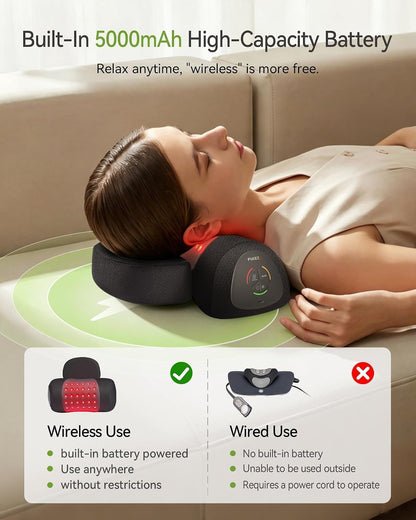 Heated Neck Traction Device with Red Light and Dynamic Massage