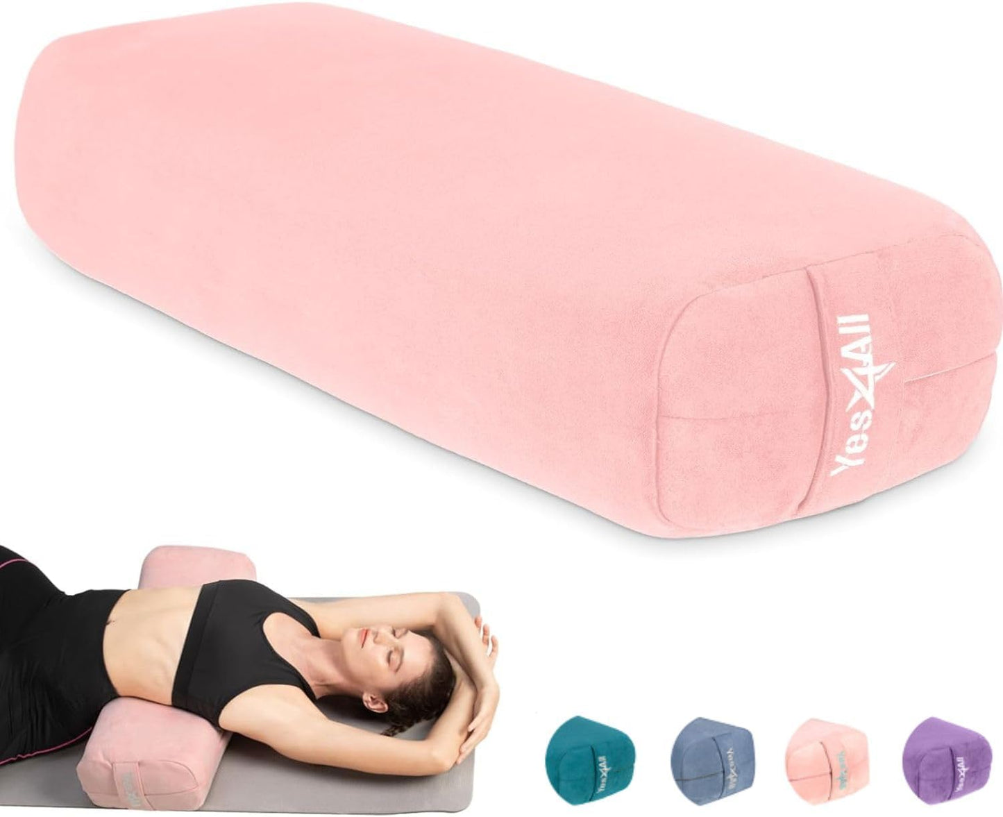 Triple-Layer Sponge Yoga Bolster Pillow for Restorative Yoga & Meditation - Versatile Yoga Support Pillow, Balance & Poses Modification