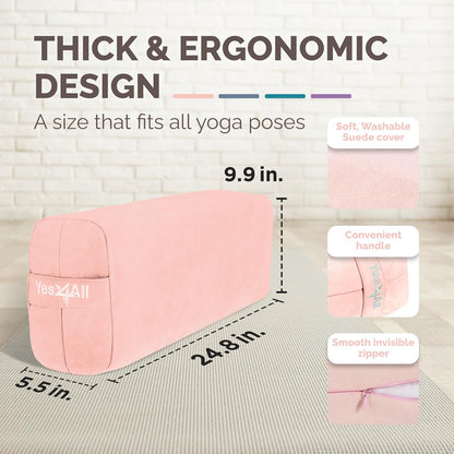 Triple-Layer Sponge Yoga Bolster Pillow for Restorative Yoga & Meditation - Versatile Yoga Support Pillow, Balance & Poses Modification