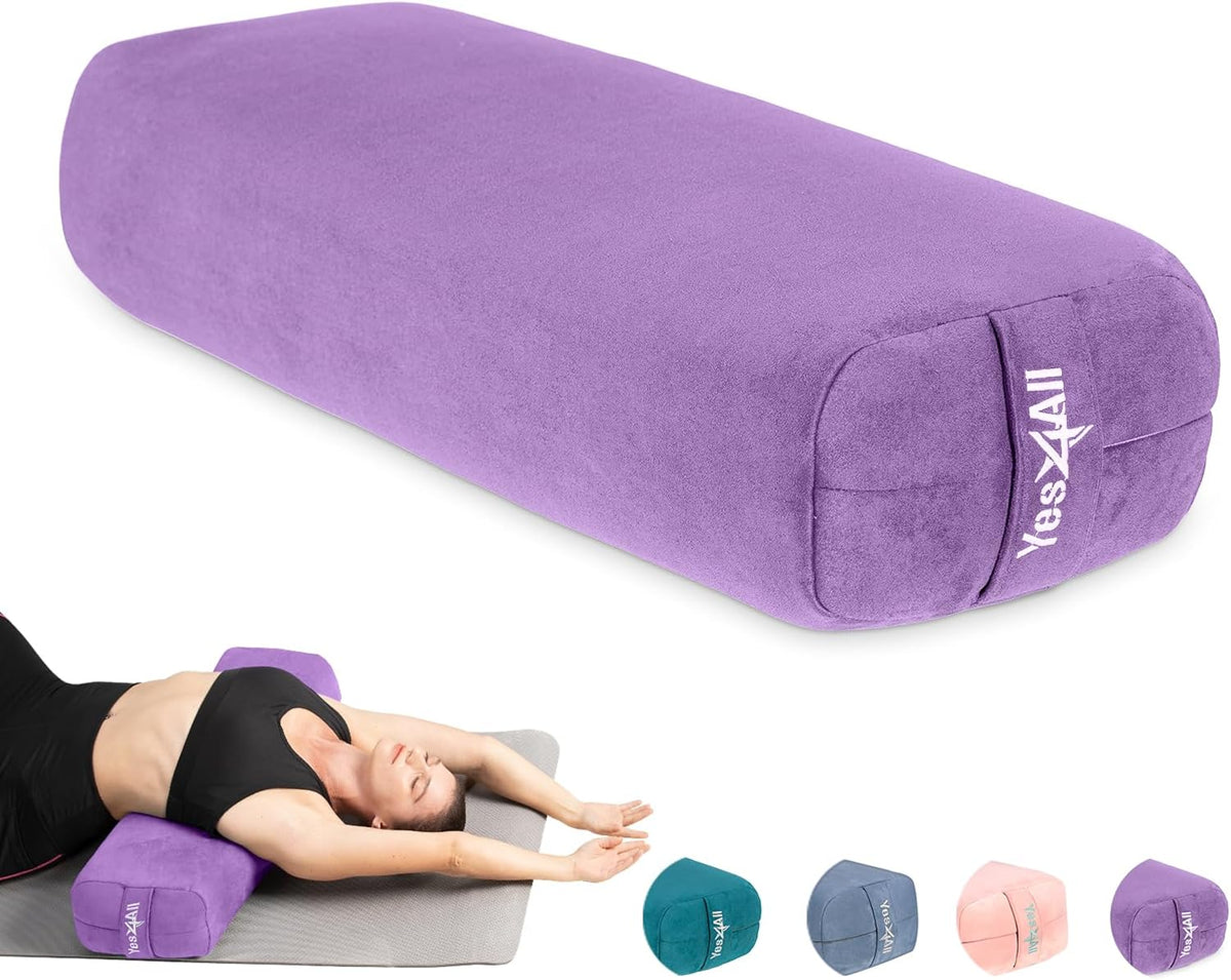 Triple-Layer Sponge Yoga Bolster Pillow for Restorative Yoga & Meditation - Versatile Yoga Support Pillow, Balance & Poses Modification