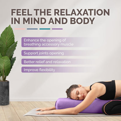 Triple-Layer Sponge Yoga Bolster Pillow for Restorative Yoga & Meditation - Versatile Yoga Support Pillow, Balance & Poses Modification