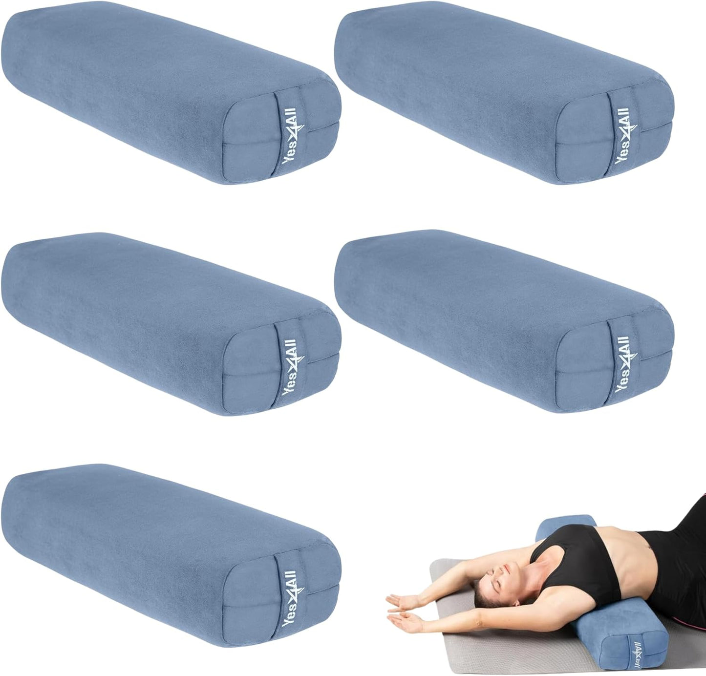 Triple-Layer Sponge Yoga Bolster Pillow for Restorative Yoga & Meditation - Versatile Yoga Support Pillow, Balance & Poses Modification