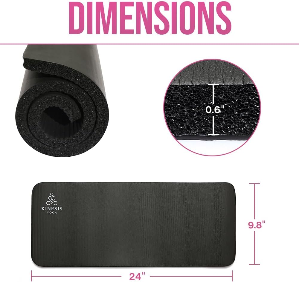 Knee Pad Cushion - 0.6 inch (15mm) Thick Exercise Knee Pad for Pain Free Yoga - Perfect Companion for Home Workout - Easy on the Knees, Elbows, Wrists and Back (Does Not Include Yoga Mat)