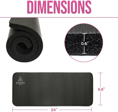 Knee Pad Cushion - 0.6 inch (15mm) Thick Exercise Knee Pad for Pain Free Yoga - Perfect Companion for Home Workout - Easy on the Knees, Elbows, Wrists and Back (Does Not Include Yoga Mat)