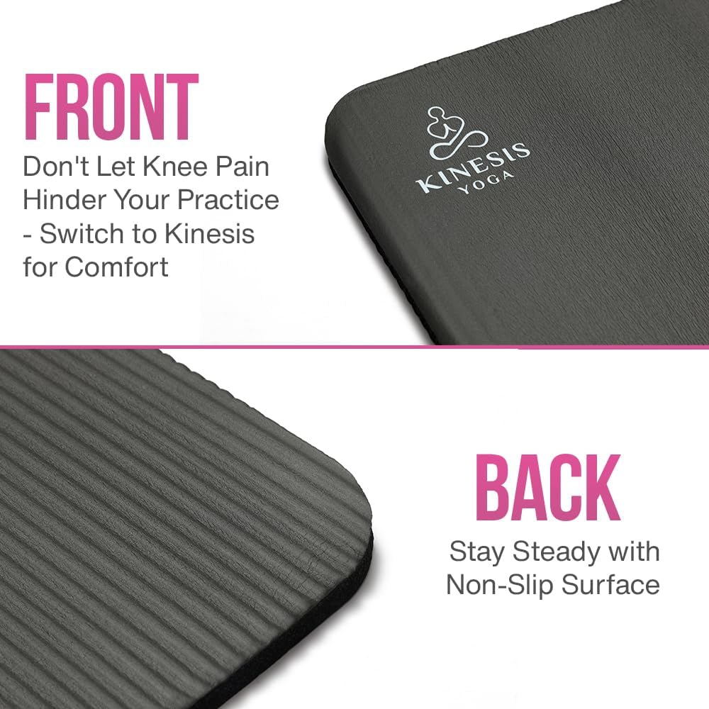 Knee Pad Cushion - 0.6 inch (15mm) Thick Exercise Knee Pad for Pain Free Yoga - Perfect Companion for Home Workout - Easy on the Knees, Elbows, Wrists and Back (Does Not Include Yoga Mat)