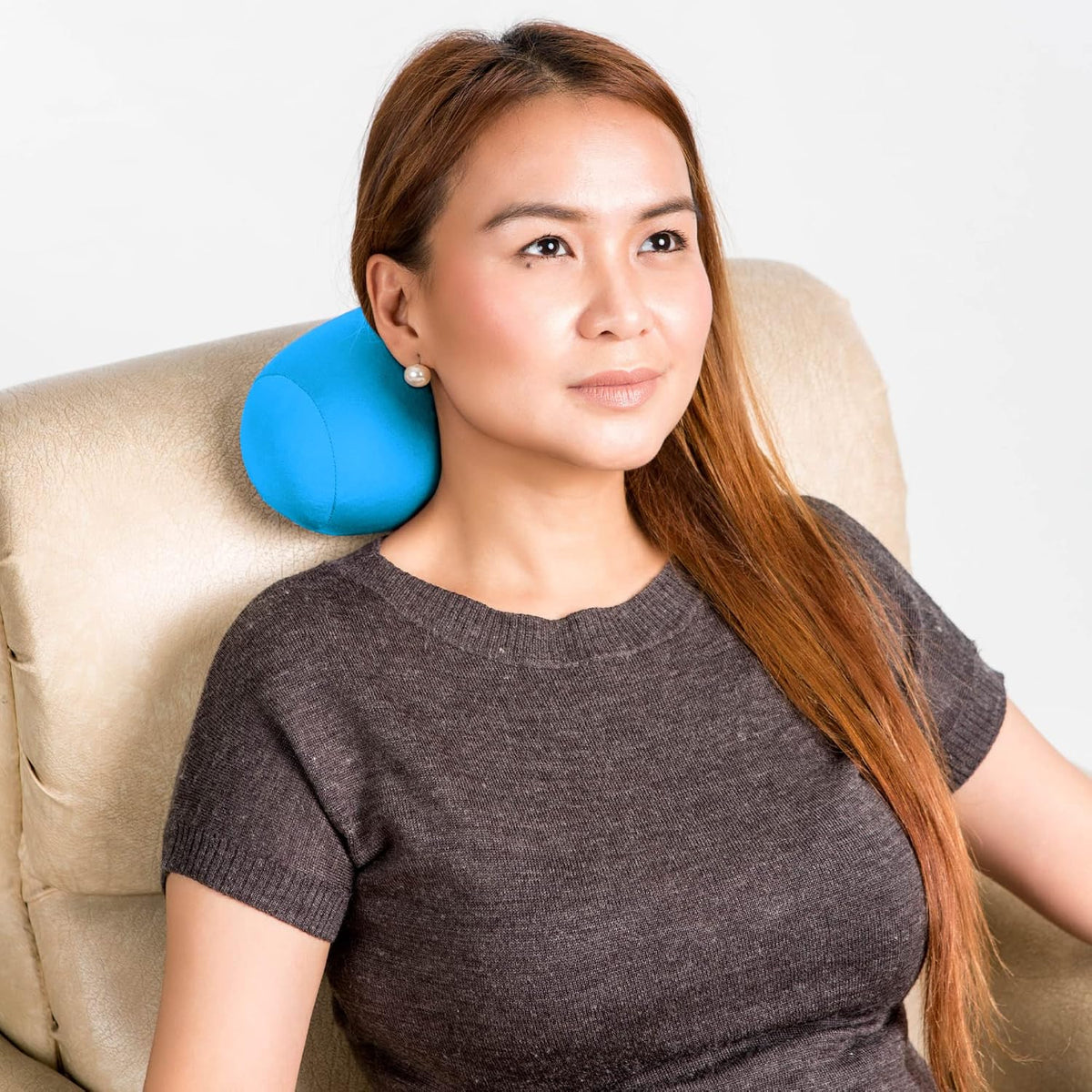 Mini Microbead Pillow – 3.5"x8" Small Neck Pillow for Travel, Airplane, Car – Squishy Support for Neck, Back, Legs, Knees, Arms – Ideal for Surgery Recovery – Purple