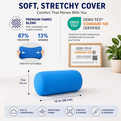 Mini Microbead Pillow – 3.5"x8" Small Neck Pillow for Travel, Airplane, Car – Squishy Support for Neck, Back, Legs, Knees, Arms – Ideal for Surgery Recovery – Purple