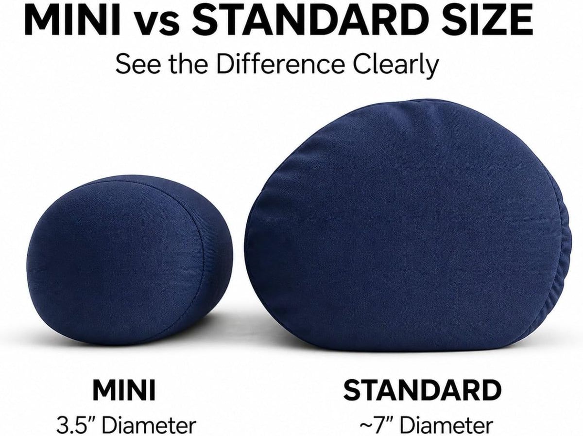 Mini Microbead Pillow – 3.5"x8" Small Neck Pillow for Travel, Airplane, Car – Squishy Support for Neck, Back, Legs, Knees, Arms – Ideal for Surgery Recovery – Purple