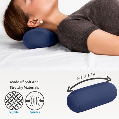 Mini Microbead Pillow – 3.5"x8" Small Neck Pillow for Travel, Airplane, Car – Squishy Support for Neck, Back, Legs, Knees, Arms – Ideal for Surgery Recovery – Purple