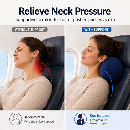 Mini Microbead Pillow – 3.5"x8" Small Neck Pillow for Travel, Airplane, Car – Squishy Support for Neck, Back, Legs, Knees, Arms – Ideal for Surgery Recovery – Purple