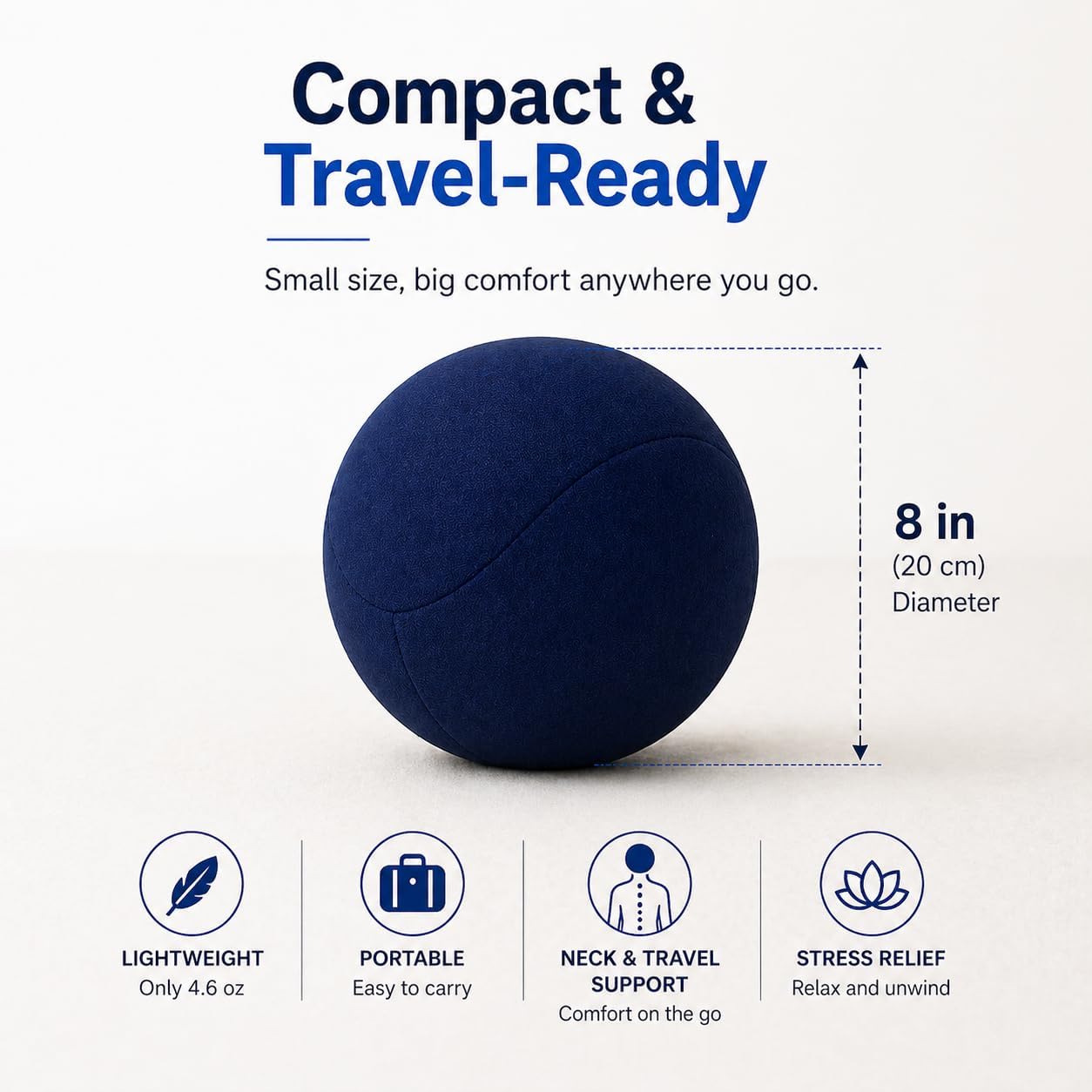 Mini Microbead Pillow – 3.5"x8" Small Neck Pillow for Travel, Airplane, Car – Squishy Support for Neck, Back, Legs, Knees, Arms – Ideal for Surgery Recovery – Purple