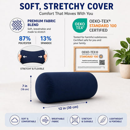 Mini Microbead Pillow – 3.5"x8" Small Neck Pillow for Travel, Airplane, Car – Squishy Support for Neck, Back, Legs, Knees, Arms – Ideal for Surgery Recovery – Purple