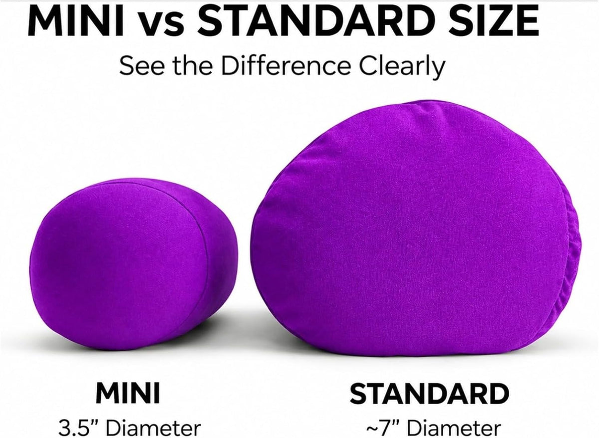 Mini Microbead Pillow – 3.5"x8" Small Neck Pillow for Travel, Airplane, Car – Squishy Support for Neck, Back, Legs, Knees, Arms – Ideal for Surgery Recovery – Purple