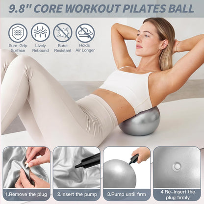 Pilates Kit, Home Pilates Workout Kit for Women, Pilates Equipment with 14.5" Pilates Ring and Ball, Resistance Bands, Ankle Weights, Sliders & Grip Socks for Home Workouts
