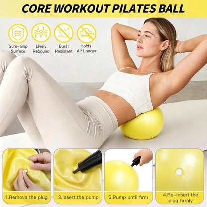 Pilates Kit, Home Pilates Workout Kit for Women, Pilates Equipment with 14.5" Pilates Ring and Ball, Resistance Bands, Ankle Weights, Sliders & Grip Socks for Home Workouts