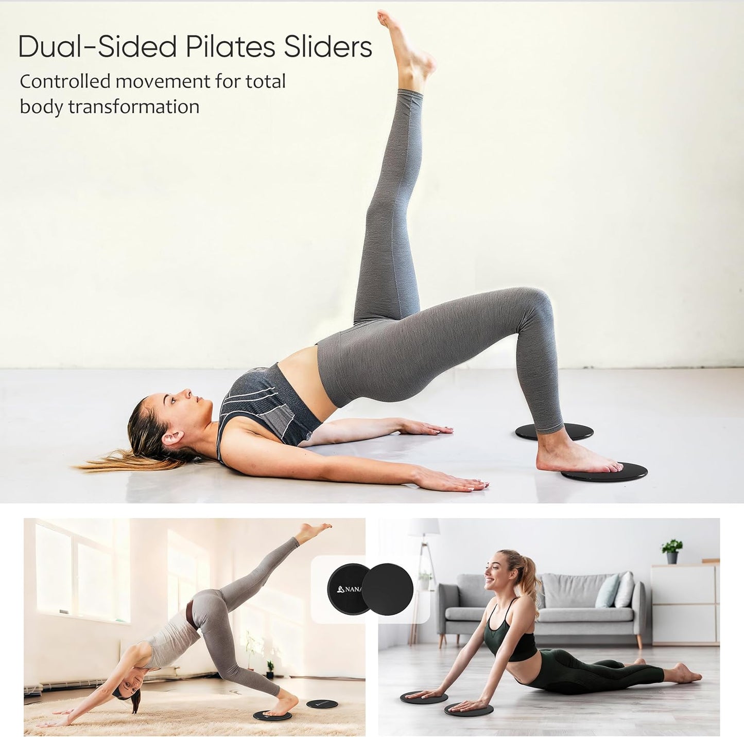 Pilates Kit, Home Pilates Workout Kit for Women, Pilates Equipment with 14.5" Pilates Ring and Ball, Resistance Bands, Ankle Weights, Sliders & Grip Socks for Home Workouts