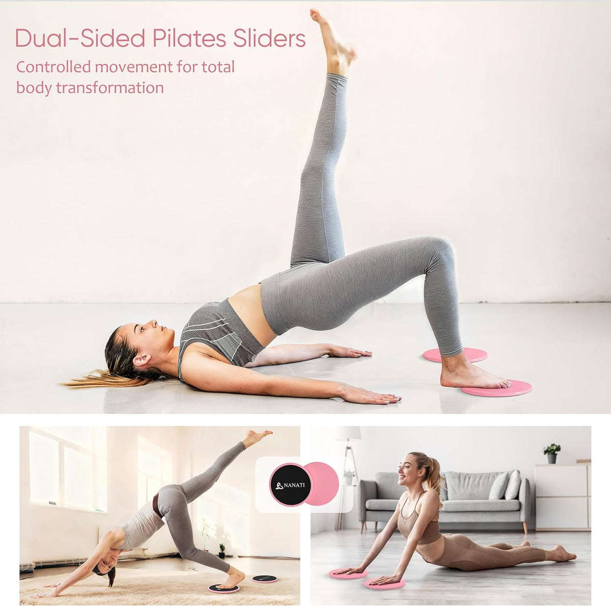 Pilates Kit, Home Pilates Workout Kit for Women, Pilates Equipment with 14.5" Pilates Ring and Ball, Resistance Bands, Ankle Weights, Sliders & Grip Socks for Home Workouts