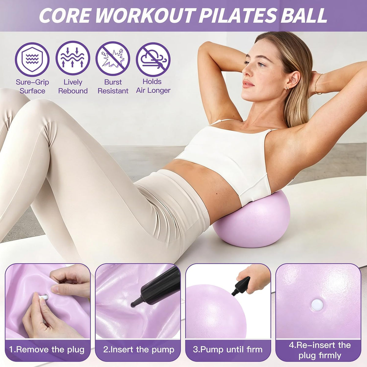 Pilates Kit, Home Pilates Workout Kit for Women, Pilates Equipment with 14.5" Pilates Ring and Ball, Resistance Bands, Ankle Weights, Sliders & Grip Socks for Home Workouts