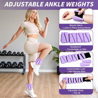 Pilates Kit, Home Pilates Workout Kit for Women, Pilates Equipment with 14.5" Pilates Ring and Ball, Resistance Bands, Ankle Weights, Sliders & Grip Socks for Home Workouts