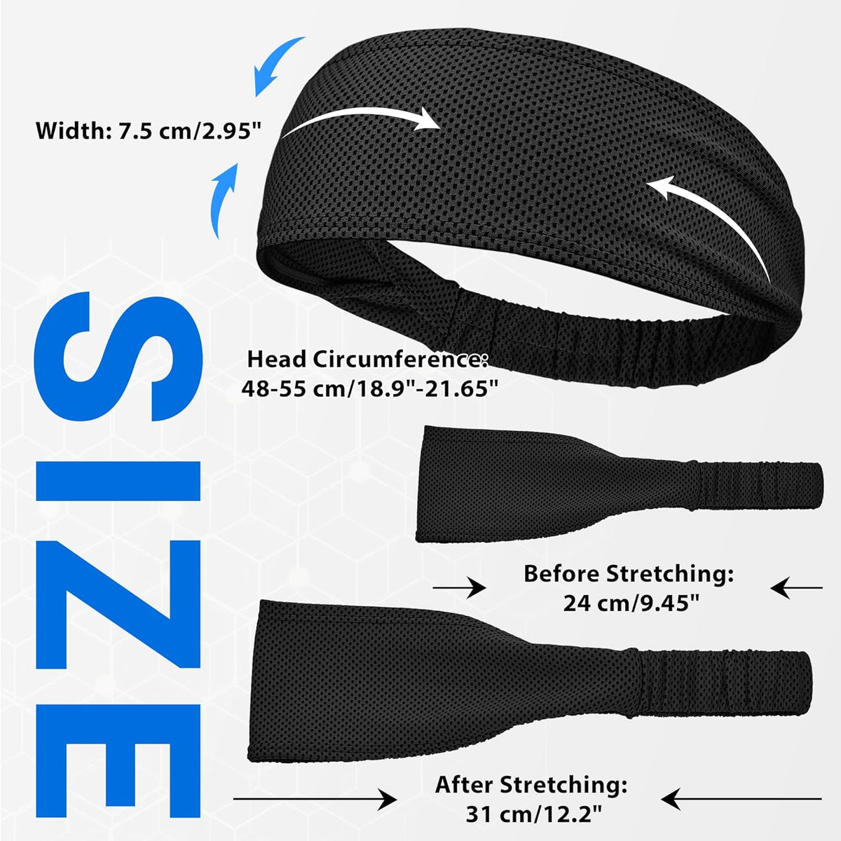 Cooling Headbands for Women, Instant Cooling Moisture Wicking Non-Slip Sweatbands for Women Running Fitness Yoga