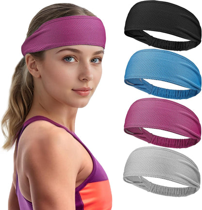 Cooling Headbands for Women, Instant Cooling Moisture Wicking Non-Slip Sweatbands for Women Running Fitness Yoga