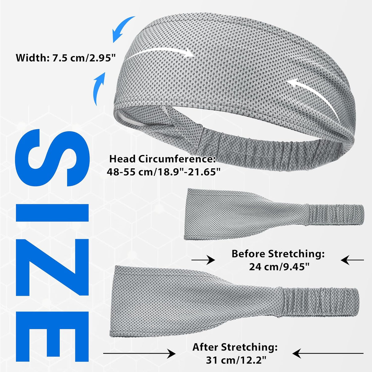 Cooling Headbands for Women, Instant Cooling Moisture Wicking Non-Slip Sweatbands for Women Running Fitness Yoga