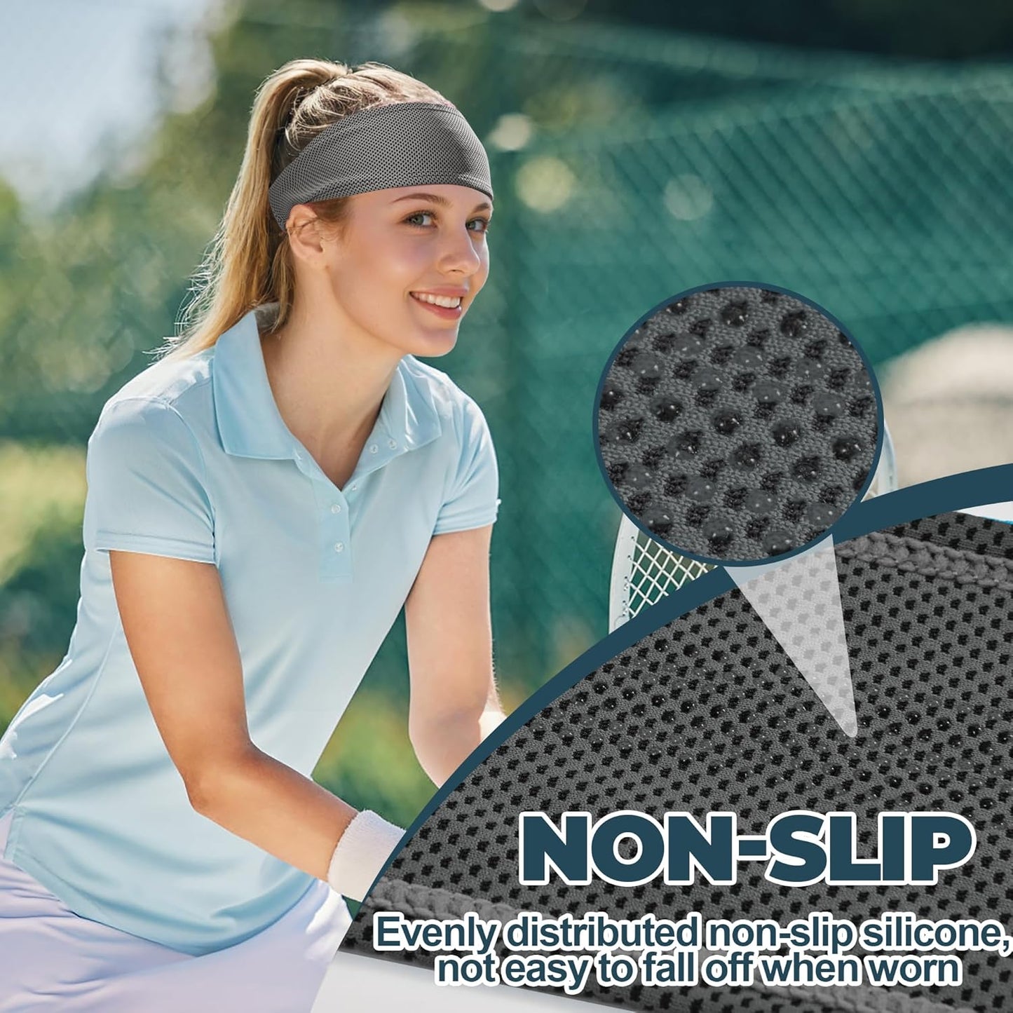 Cooling Headbands for Women, Instant Cooling Moisture Wicking Non-Slip Sweatbands for Women Running Fitness Yoga