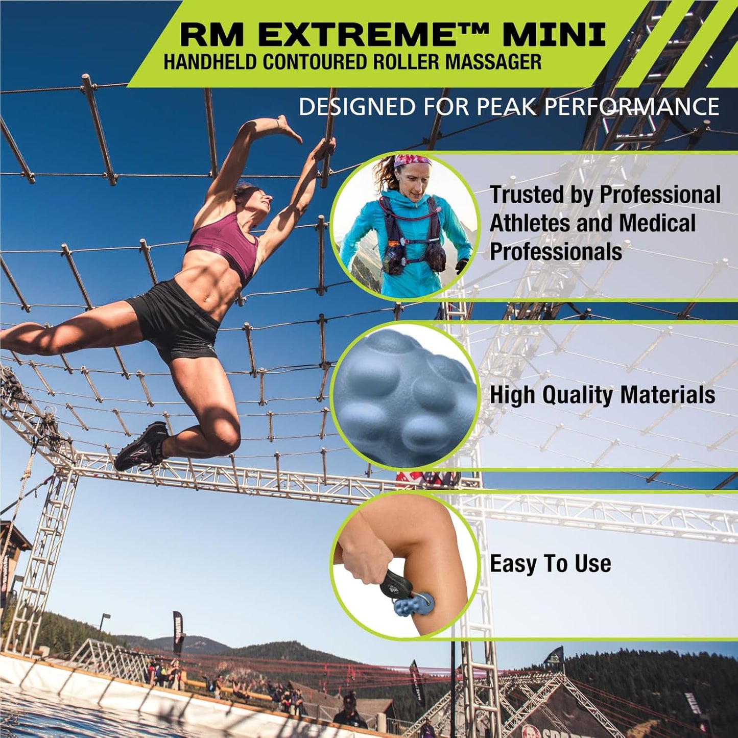 Rollers, RM Extreme, RM Extreme Mini Roller, Cryosteel Ice Roller, Portable Roller, Deep Tissue Massage, Muscle Relief, Hamstring, Quadriceps, Multi-Directional, Enhance Performance